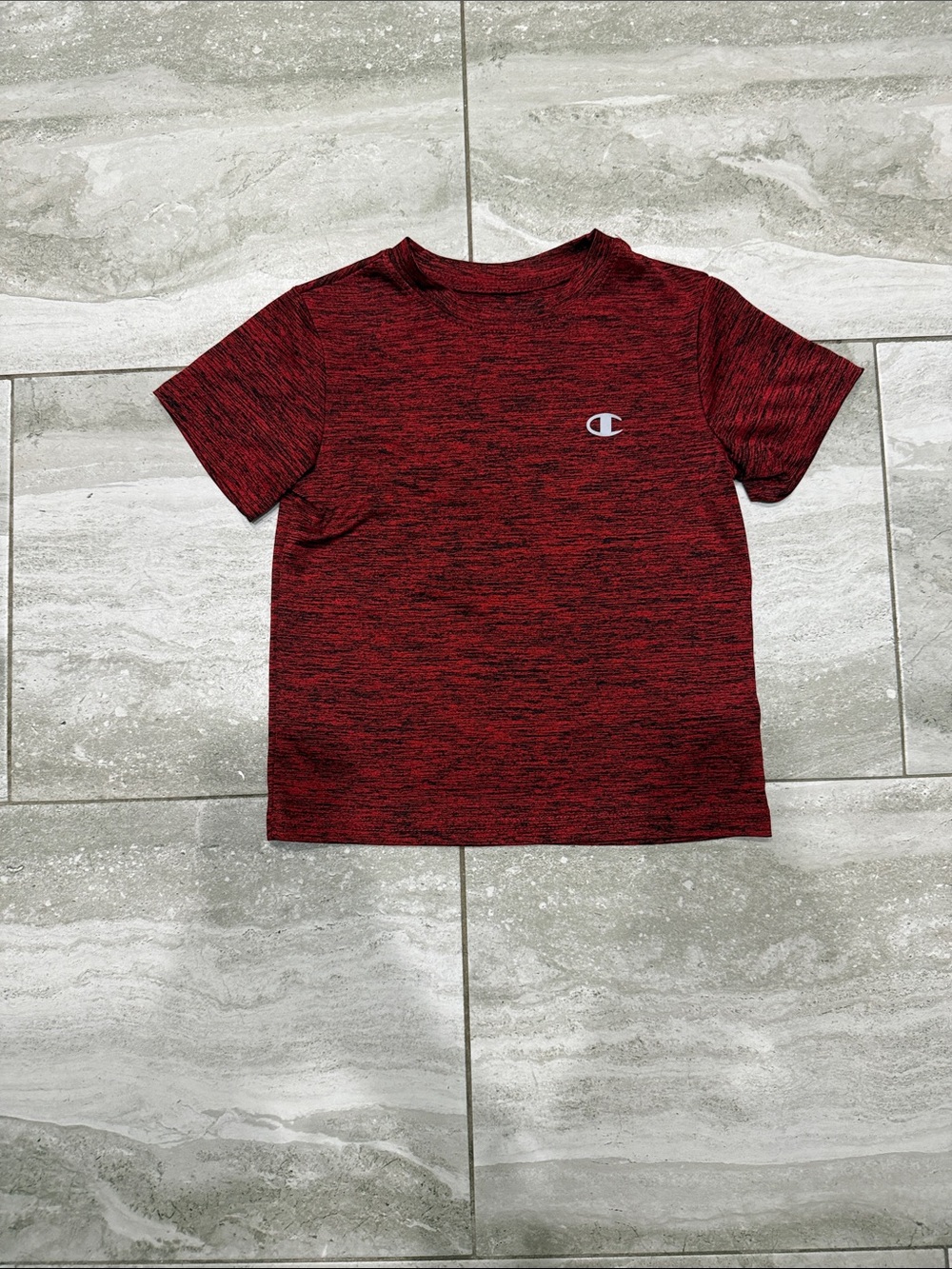 Champion Kids' Heathered Red Short Sleeve Tee